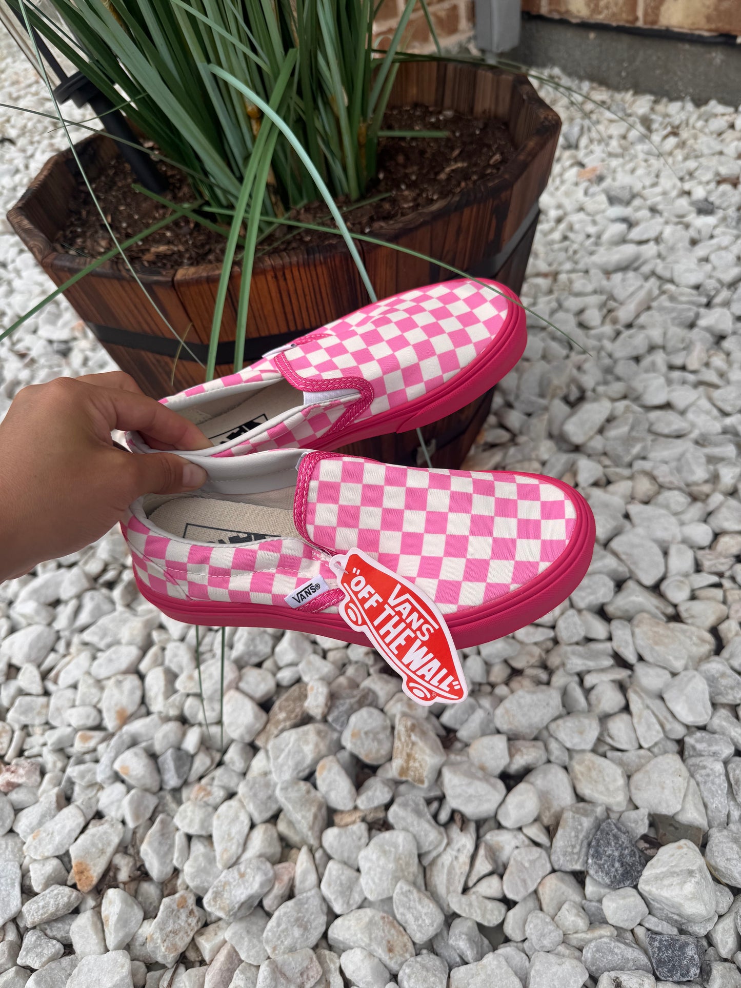 Checkered platform vans