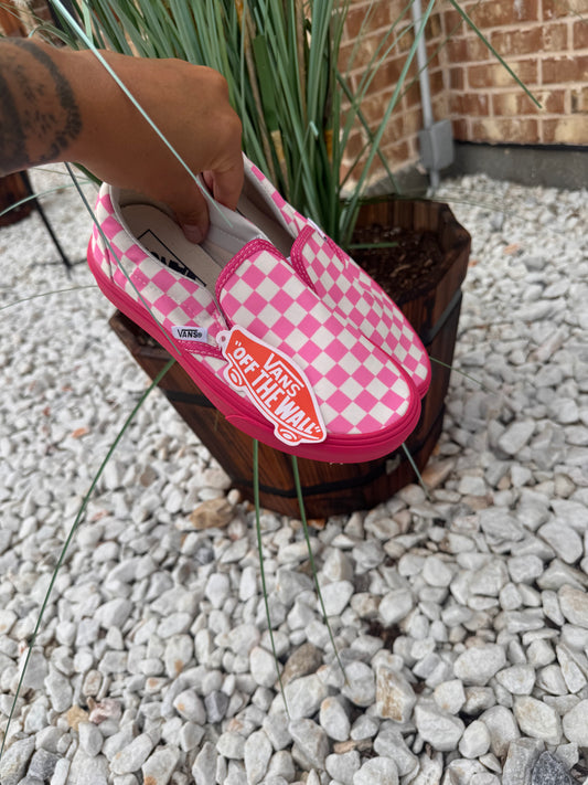 Checkered platform vans