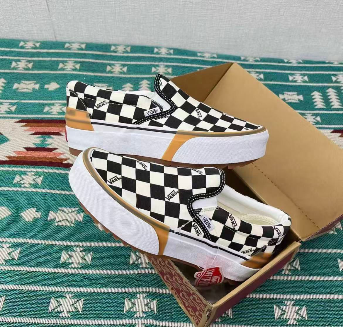 Checkered platform vans