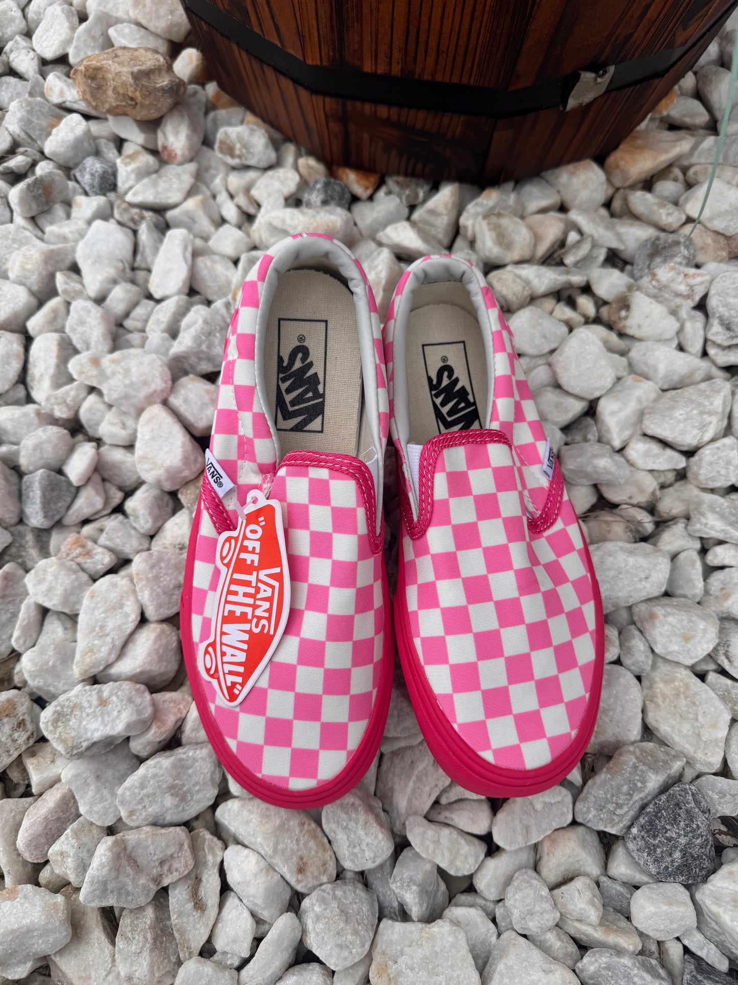 Checkered platform vans